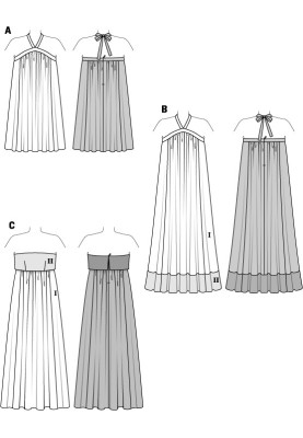 Выкройка Макси-сарафан широкого кроя (Burda 1/2014, № выкройки 6929 C)