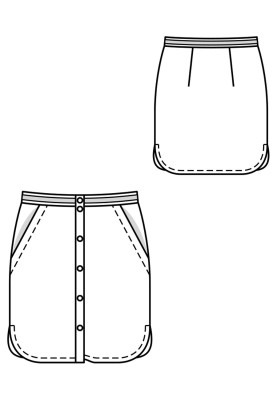 Выкройка Юбка короткая в спортивном стиле (Burda 10/2018, № выкройки 118)