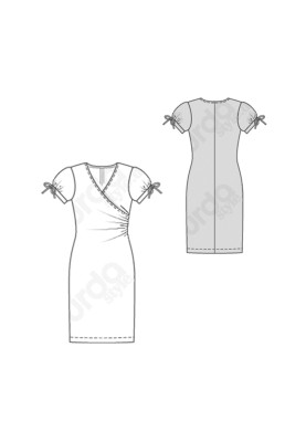 Pattern Dress with lantern sleeves and drapery in the side seam (Burda 1/2020, pattern number 6211 B)