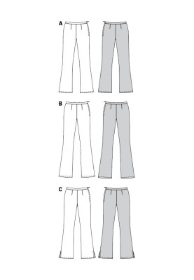 Выкройка Брюки джинсовые расклешенного кроя (Burda 2/2020, № выкройки 6152 C)