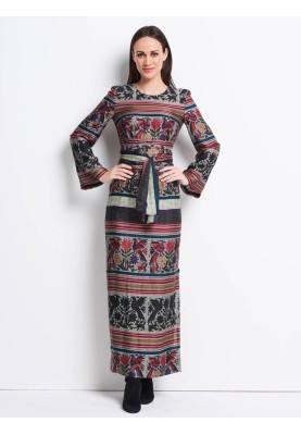 Pattern Empire maxi dress with wide sleeves (Burda 2/2018, pattern no. 6365 B)