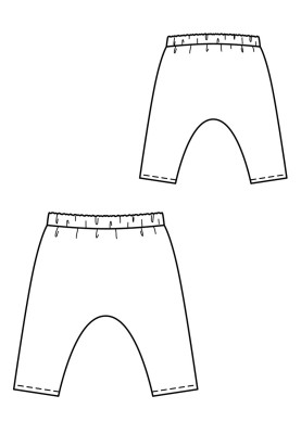 Pattern Pants with a spacious cut on an elastic waistband (Burda 2/2019, pattern number 129)