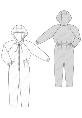 Pattern Knitted overalls with a hood (Burda 2/2018, pattern number 6397 A)