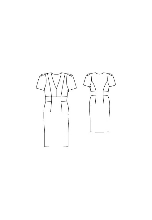 Pattern A cut-off dress with short flared sleeves (Burda 8/2012, pattern number 102)