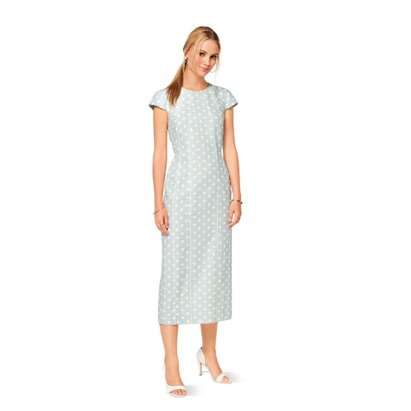 Midi length sheath dress...