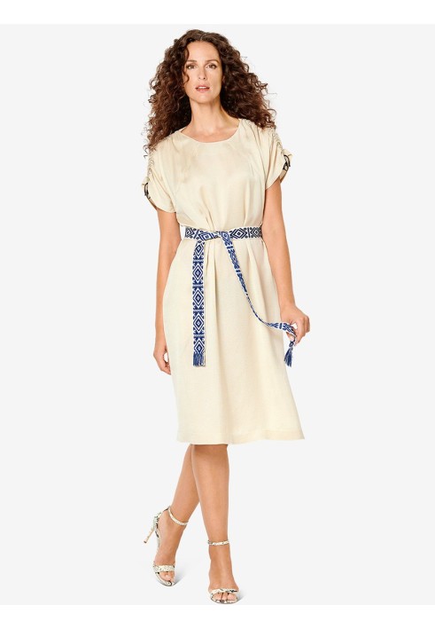 Pattern Dress with drawstrings in the shoulder seams (Burda 1/2020, pattern number 6206 B)