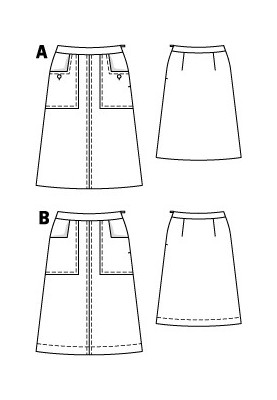 Викрійка Спідниця з габардину А-силуету (Burda 10/2011, № викрійки 119 A)