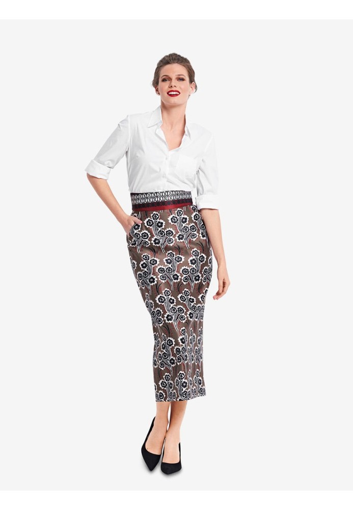 Pattern Narrow cut midi skirt (Burda 2/2018, pattern number 6370 A)