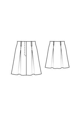 Pattern Skirt with opposite pleats (Burda 3/2010, pattern number 123)