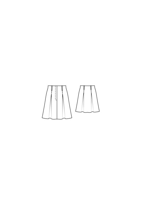 Pattern Skirt with opposite pleats (Burda 3/2010, pattern number 123)