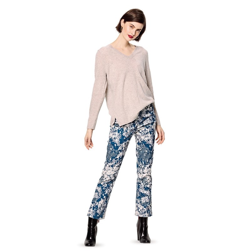 Pattern Wool trousers with...