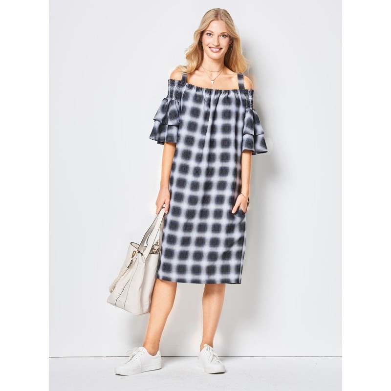 Pattern Dress with a Carmen...