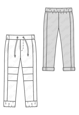 Выкройка Брюки в спортивном стиле с карманами в швах (Burda 2/2017, № выкройки 9352 B)