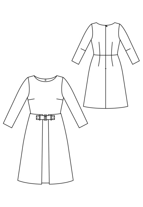 Pattern A cut-off dress with flaps on the skirt (Burda 2/2020, pattern number 112 A)