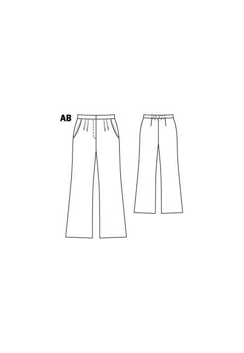 Pattern of flared marlene pants (Burda 10/2012, pattern number 139 B)