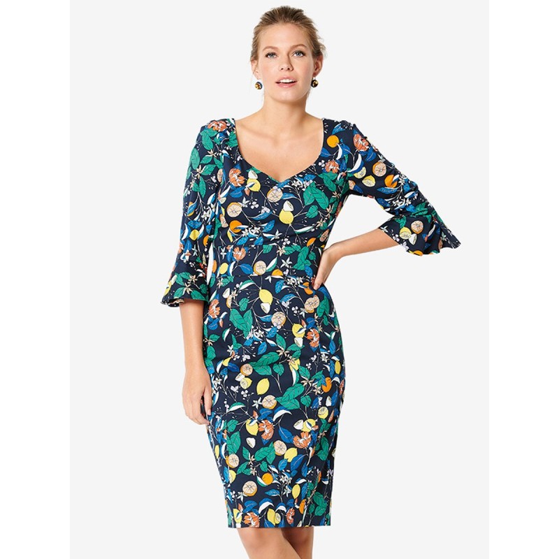 Pattern Sheath dress with a...