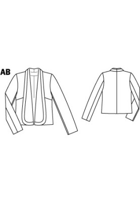 Викрійка Жакет із широким шалевим коміром (Burda 3/2012, № викрійки 107 B)