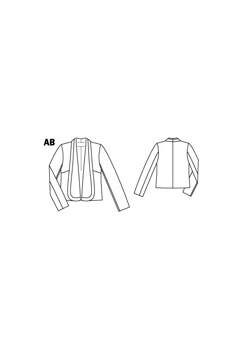 Викрійка Жакет із широким шалевим коміром (Burda 3/2012, № викрійки 107 B)