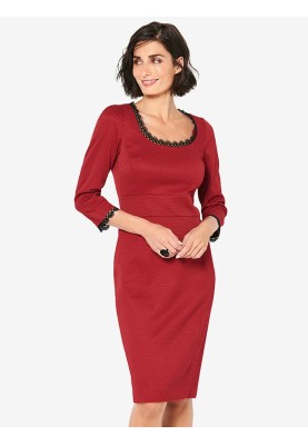 Pattern Sheath dress with a sewn-in belt and ruffles on the sleeves (Burda 1/2020, pattern no. 6223 B)