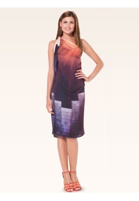 Pattern One shoulder silk dress (Burda 1/2014, pattern number 6934 B)