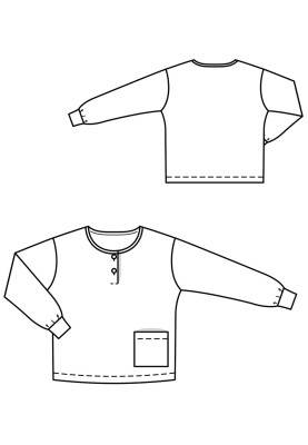 Pattern Polo pullover with long sleeves (Burda 6/2019, pattern number 131 B)