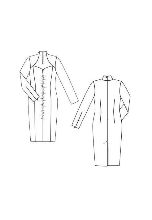 Pattern Dress of a narrow cut with a wide neckline (Burda 11/2011, pattern number 122 A)