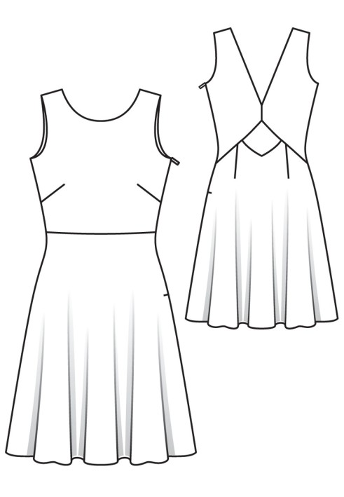 Pattern Dress cut-out with cutouts on the back (Burda 4/2017, pattern number 117)