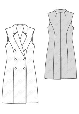 Pattern Vest long fitted silhouette (Burda 2/2018, pattern number 6380 A)