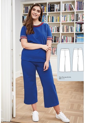 Pattern Straight-cut knitted trousers (I love to sew 1/2019, pattern number 117)