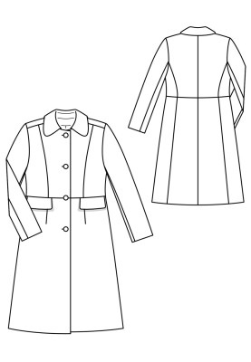 Pattern Cut-off coat with turn-down collar (Burda 9/2019, pattern number 128)