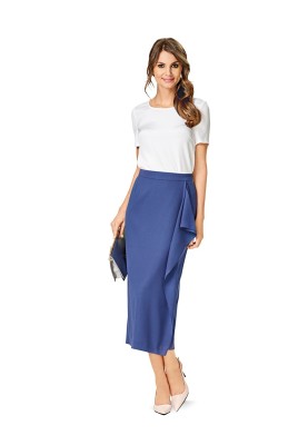 Pattern Straight cut skirt with flounce and scent effect (Burda 2/2016, pattern no. 6571 B)