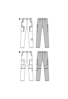 Выкройка Брюки зауженного кроя карго (Burda 2/2016, № выкройки 6603 A)