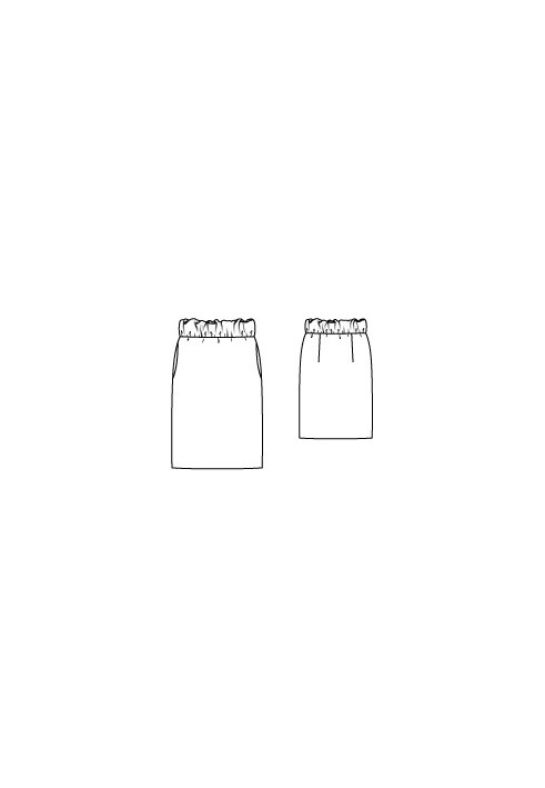 Pattern Straight-cut skirt with a wide elastic waistband (Burda 6/2012, pattern number 132)