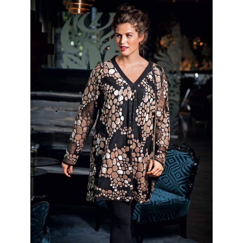 Pattern Knitted tunic with...