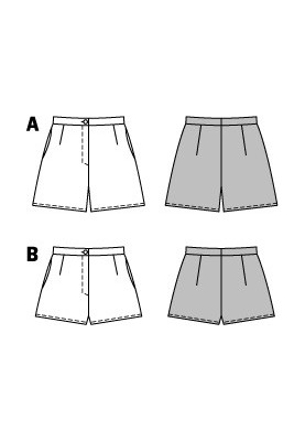 Викрійка Шорти класичного крою з кишенями (Burda 1/2014, № викрійки 6927 A)