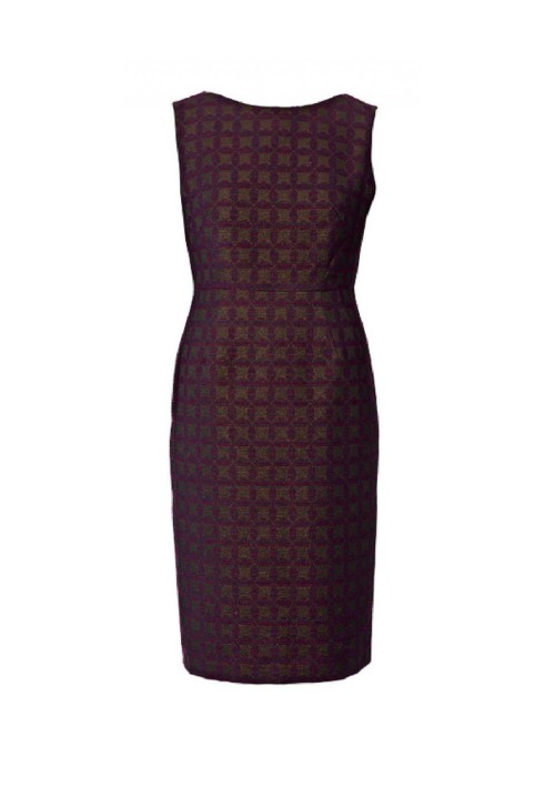 Pattern Sheath dress with a V-neck on the back (Burda. Fashion Plus 2/2016, pattern number 412 A)