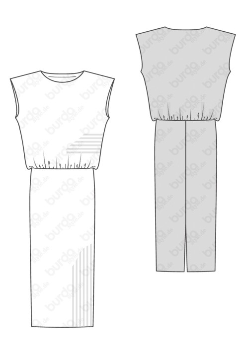 Pattern Long knitted dress (Burda 2/2017, pattern number 6453 B)