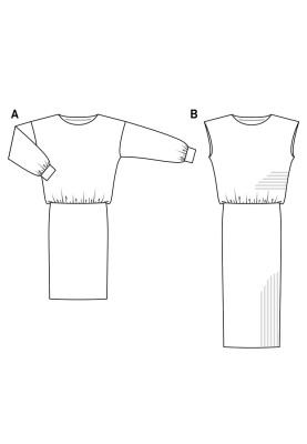 Выкройка Платье длинное трикотажное (Burda 2/2017, № выкройки 6453 B)