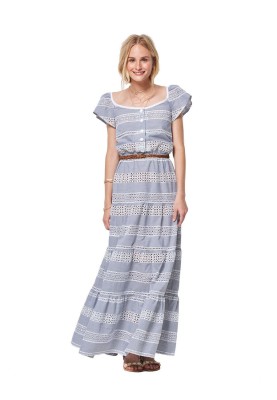 Pattern Long dress with winged sleeves (Burda 1/2018, pattern number 6403 B)