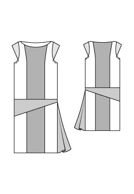 Pattern Dress in color-blocking style in the spirit of the 20s (Burda 7/2012, pattern number 105)