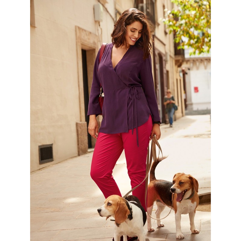 Pattern Silk blouse with...