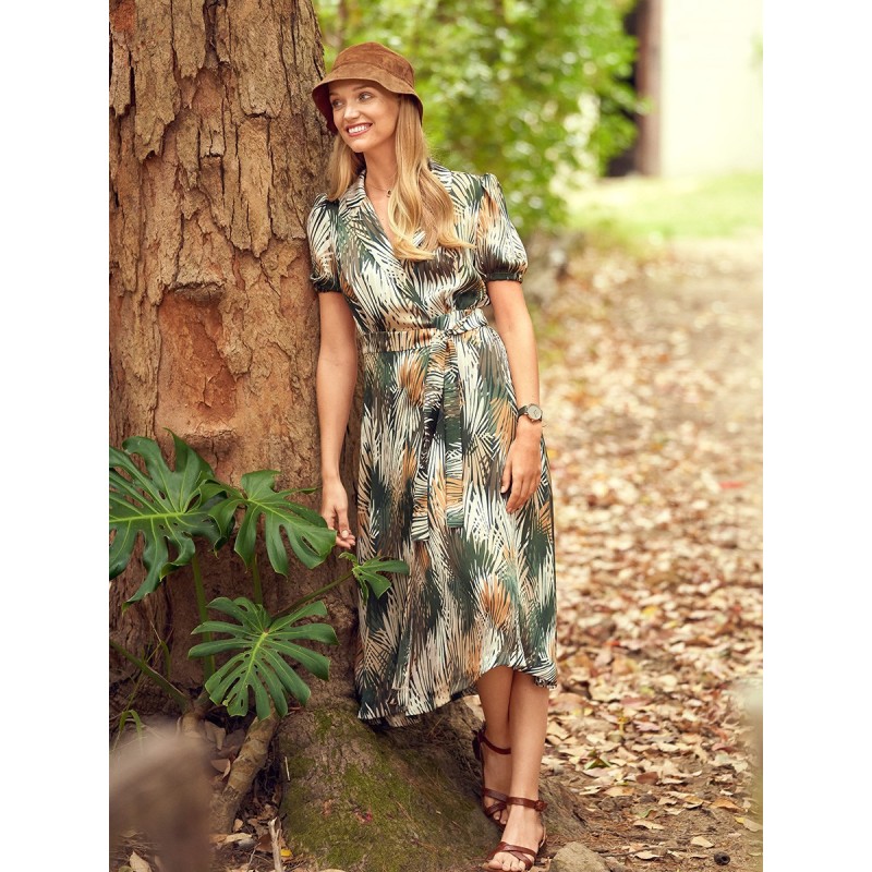 Pattern Shirt-cut dress...