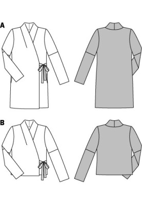 Викрійка Жакет прямого крою з запахом (Burda 2/2015, № викрійки 6727 B)