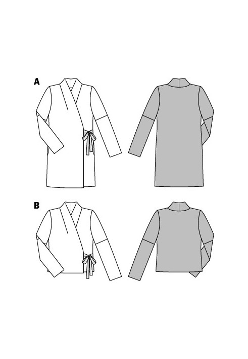 Выкройка Жакет прямого кроя с запахом (Burda 2/2015, № выкройки 6727 B)