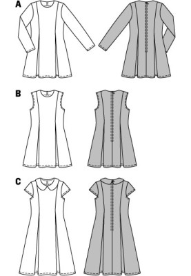 Викрійка Сукня приталеного силуету із зустрічними складками (Burda 2/2014, № викрійки 9431 A)