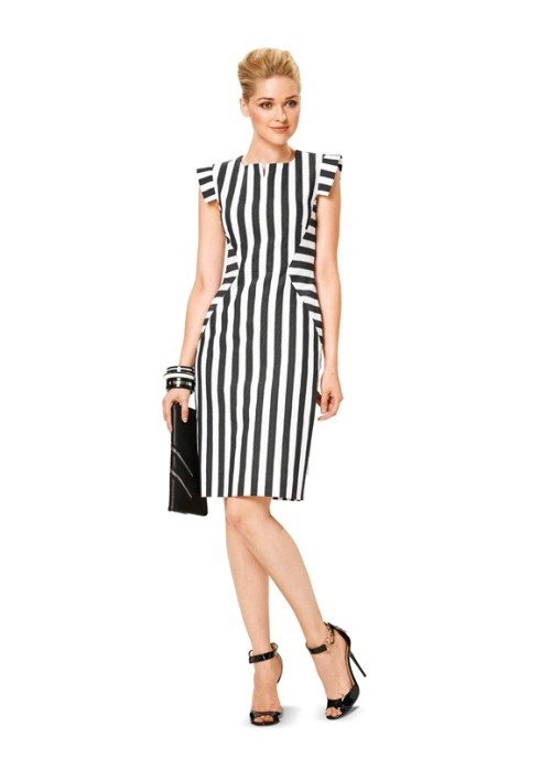 Pattern Dress-sheath with figured details (Burda 1/2014, pattern number 6916 B)