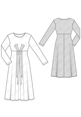 Pattern Empire-style knitted dress (Burda 2/2016, pattern number 6562 A)