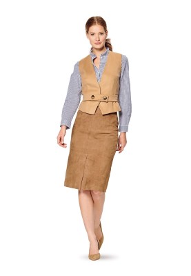 Pattern Vest of a fitted silhouette with a belt (Burda 2/2020, pattern number 6172 B)