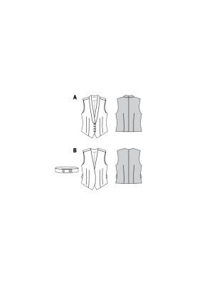 Pattern Vest of a fitted silhouette with a belt (Burda 2/2020, pattern number 6172 B)