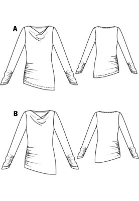 Выкройка Пуловер с ассиметричными драпировками (Burda 9/2012, № выкройки 130 B)
